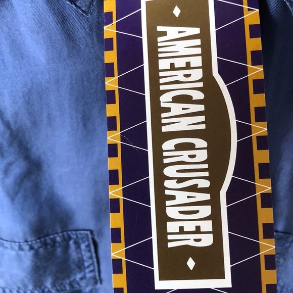 Vtg 80-s 100% silk American Crusader shirt Sz XL - Picture 3 of 8